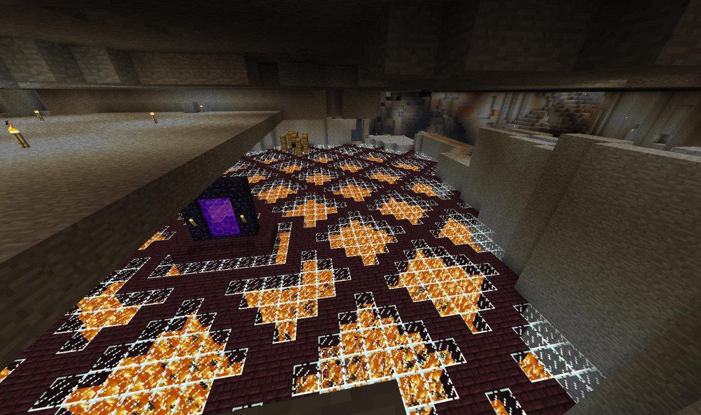 This is me in the final stages of roofing the nether gate room.