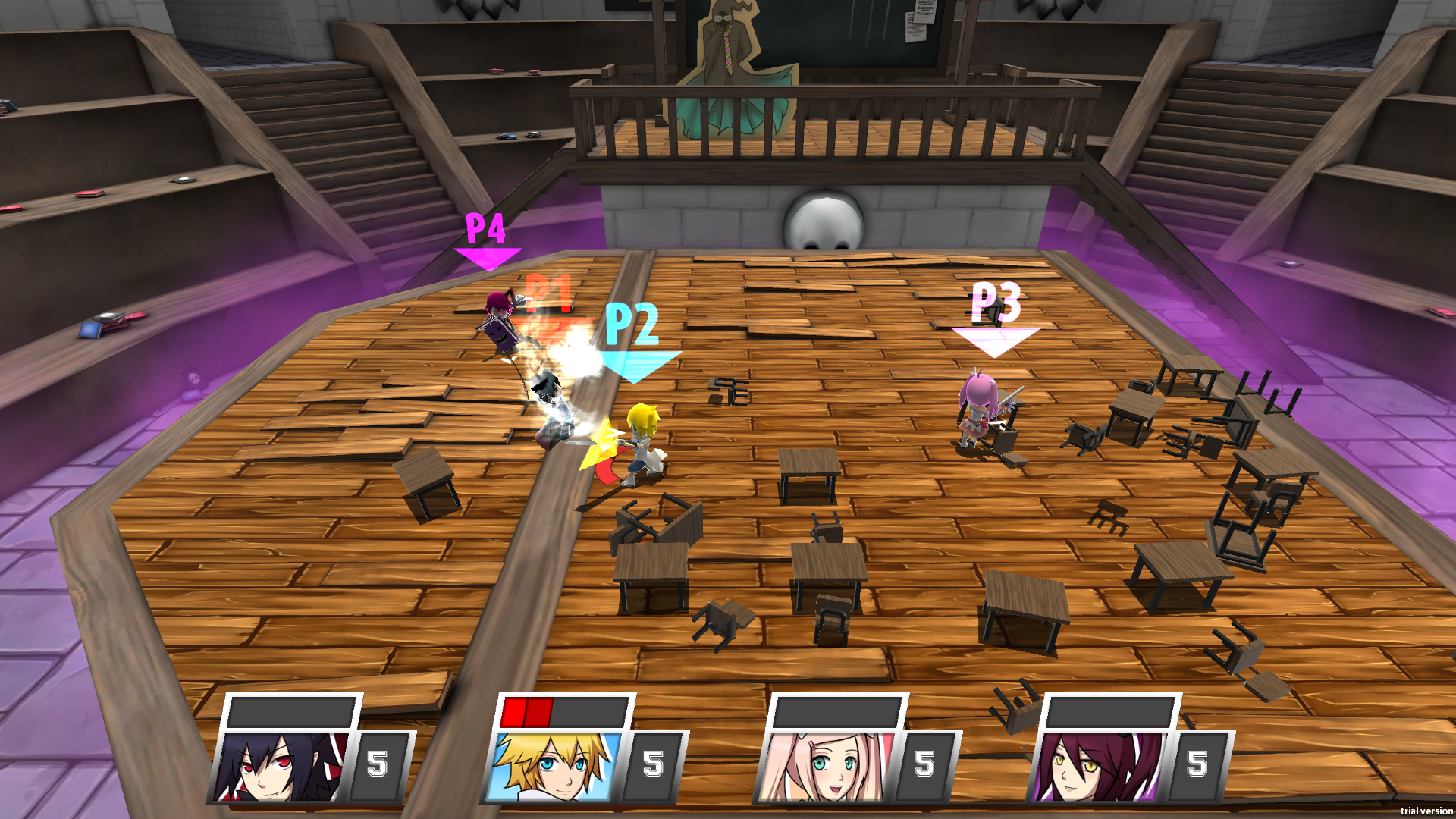 More chaos insued as parts of the level are taken away as you can see on the right side there. I believe I had to play the pink haired heroine, not normally my thing, but anything for science right?