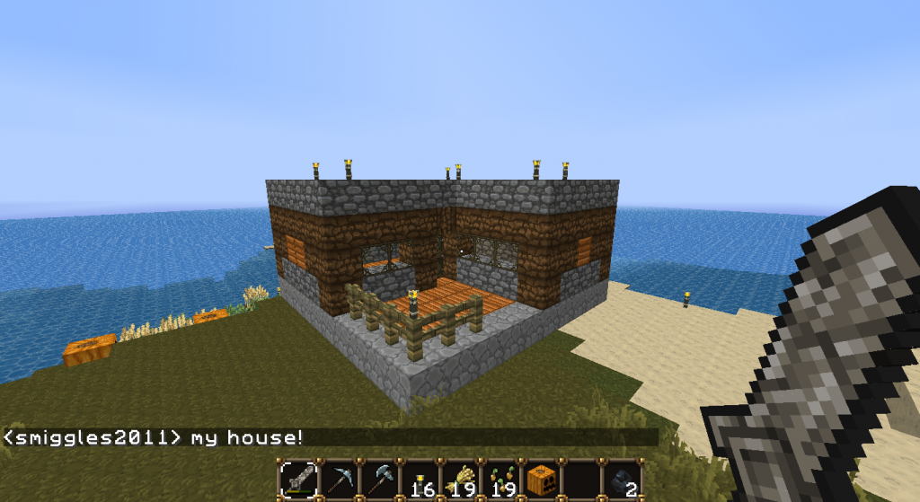 My house! Sorta small but I'll make a bigger one later on when I have more stuff to use.