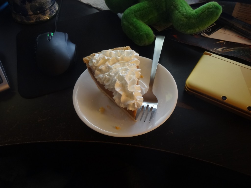For those curious, yes I did go and get my slice. I didn't even ask my wife, I'm eating pie for breakfast! For all of those who can't have pie right now, live vicariously through me and enjoy the pie I'm eating with me! Also, don't like your screen, the whip cream doesn't come off like that.